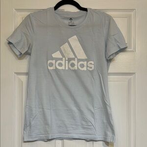 Adidas Women’s Sky Blue Tee with White Logo